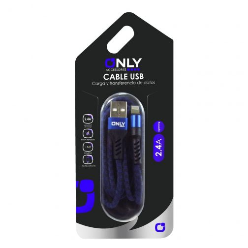 CABLE USB MOD 46 - LIGHTNING - AZUL