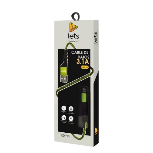 CABLE USB MOD 30 - TEXTIL - IP - VERDE