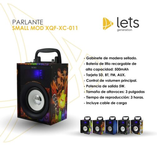 PARLANTE SMALL MOD XQF-XC-011 - ROJO - Imagen 3
