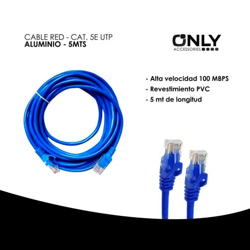 CABLE RED - CAT. 5E UTP ALUMINIO - 5MTS - Imagen 4