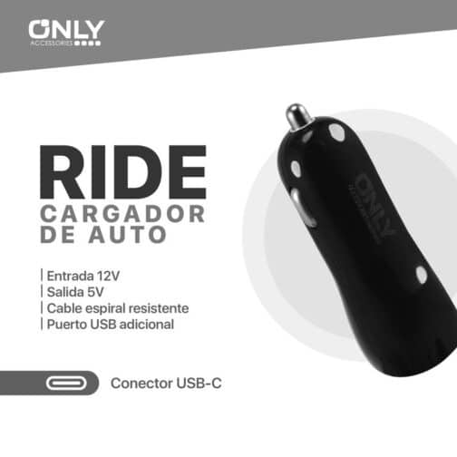 CARGADOR 12V MOD 33 ECO 3.1 AMP - RIDE - ONLY  - TIPO C - Imagen 4