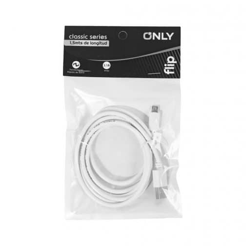 CABLE USB MOD 71 - FLIP - ONLY - V8 - 1,5 MTS