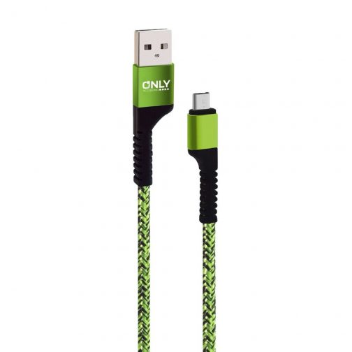 CABLE USB MOD 58 - TEXTIL ONLY - V8 - VERDE - Imagen 2