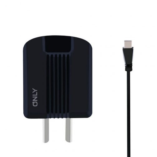 CARGADOR 220V ONLY MOD06 - 2 USB + CABLE TC - NEGRO - Imagen 3