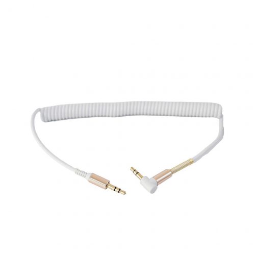 CABLE AUX 3,5 MOD69 - 1,8 METROS - ESPIRAL - BLANCO - Imagen 2