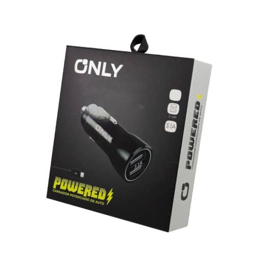 CARGADOR 12V POTENCIADO MOD 36 - ONLY -  POWERED - LIGHTNING - NEGRO