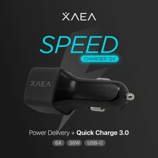 CARGADOR 12V MOD 38 XAEA  -SPEED - PD + QC 3.0 - NEGRO - Imagen 4
