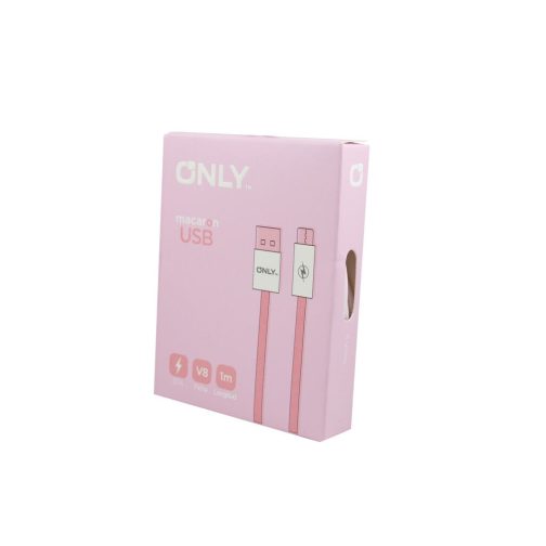 CABLE USB MOD 115 - MACARON - ONLY - V8 - ROSA