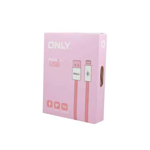 CABLE USB MOD 117 - MACARON - ONLY - LIGHTNING - ROSA