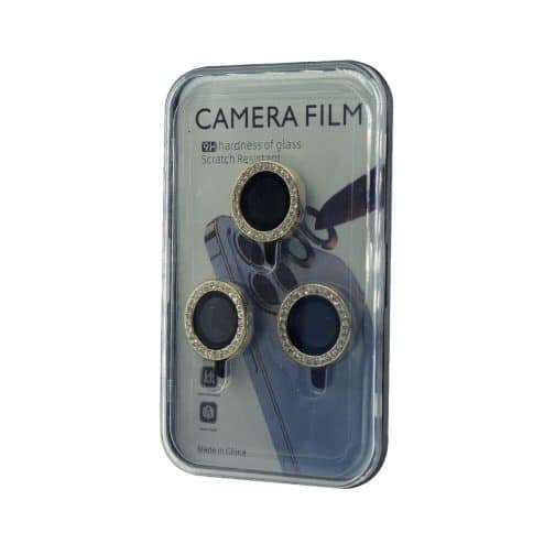 PROTECTOR DE CAMARA - MODO-005 STRASS - IPH 14 PRO / 14 PRO MAX - ONLY - DORADO - Imagen 3