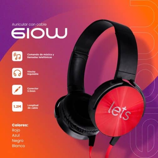 AURICULAR MOD97 GLOW - LETS - NEGRO - Imagen 4