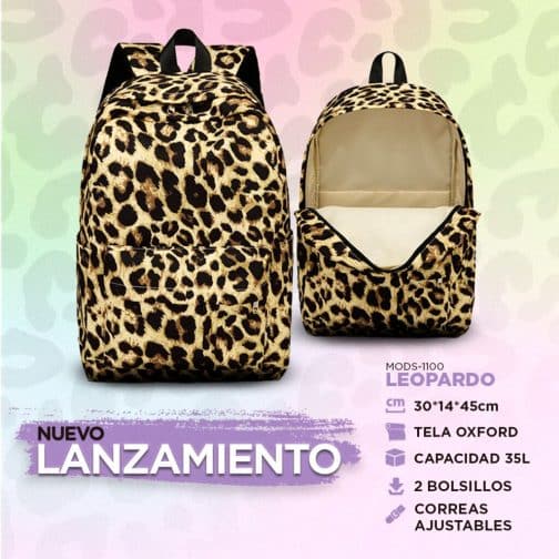 MOCHILA LEOPARDO MODS-1100 - ST - MARRON - Imagen 4