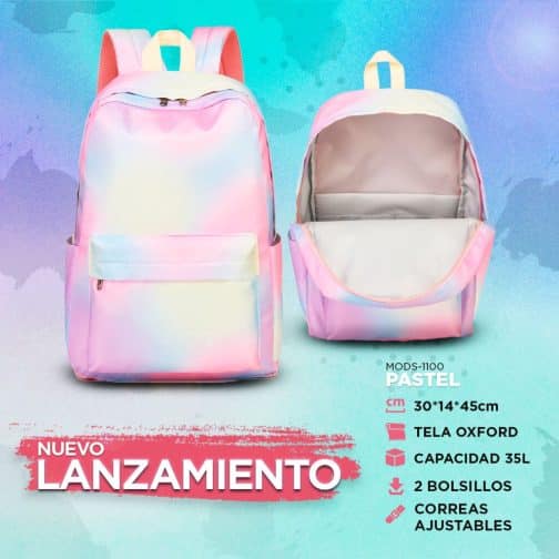 MOCHILA PASTEL MODS-1100 - ST - ROSA - Imagen 4