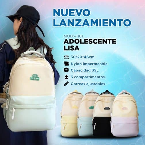 MOCHILA ADOLESCENTE LISA MODS-1101 - ST - NEGRO - Imagen 4