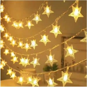 GUIRNALDA NAVIDEÑA ESTRELLA 3M/20 LUCES/PILAS MODV-001I - VARIOS - LUZ CALIDA