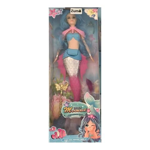 MUÑECA SIRENA MERMAID HS-385-7 - ZUMO - CELESTE