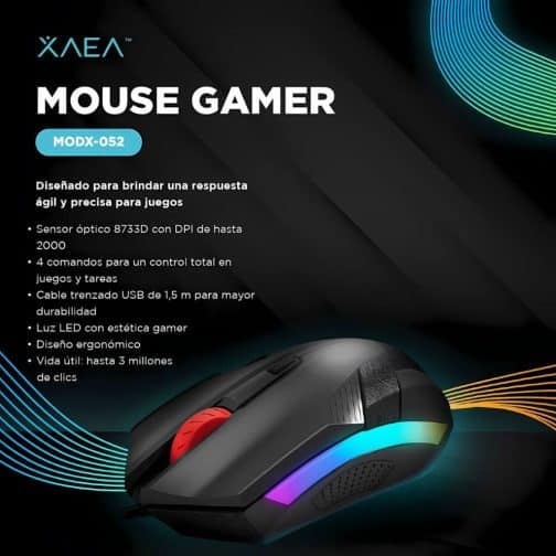 MOUSE GAMER MODX-052 Y-WING - XAEA - NEGRO - Imagen 2
