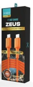 CABLE ZEUS TIPO C-C EDICION ESPECIAL MODX-00F2 - XAEA - NARANJA