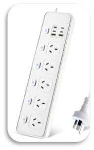 ZAPATILLA MULTIPLE BKL-24 - 5 TOMAS+2 USB+3 C+PD MODY-00GE - YEXA - BLANCO - Imagen 2