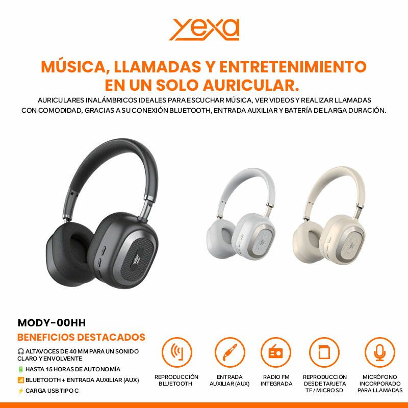 AURICULARES BT MODY-00HH - YEXA - NEGRO - Imagen 5