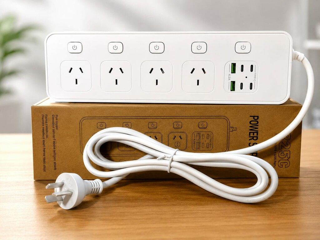 ZAPATILLA MULTIPLE BKL-24 - 4 TOMAS+2 USB+4 USB C PD MODY-00GE - YEXA - BLANCO - Imagen 3